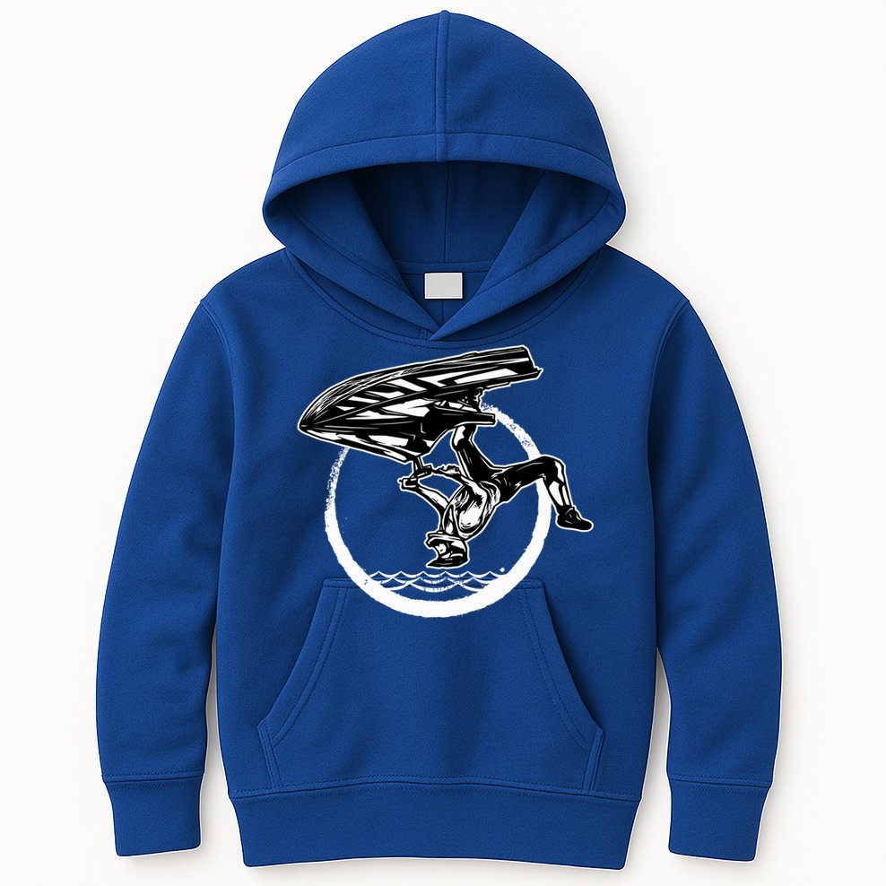 Water Jet Skier Back Flip Design Summer Gift Jet Ski Cool Gift Kids Hoodie