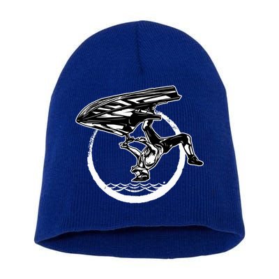 Water Jet Skier Back Flip Design Summer Gift Jet Ski Cool Gift Short Acrylic Beanie