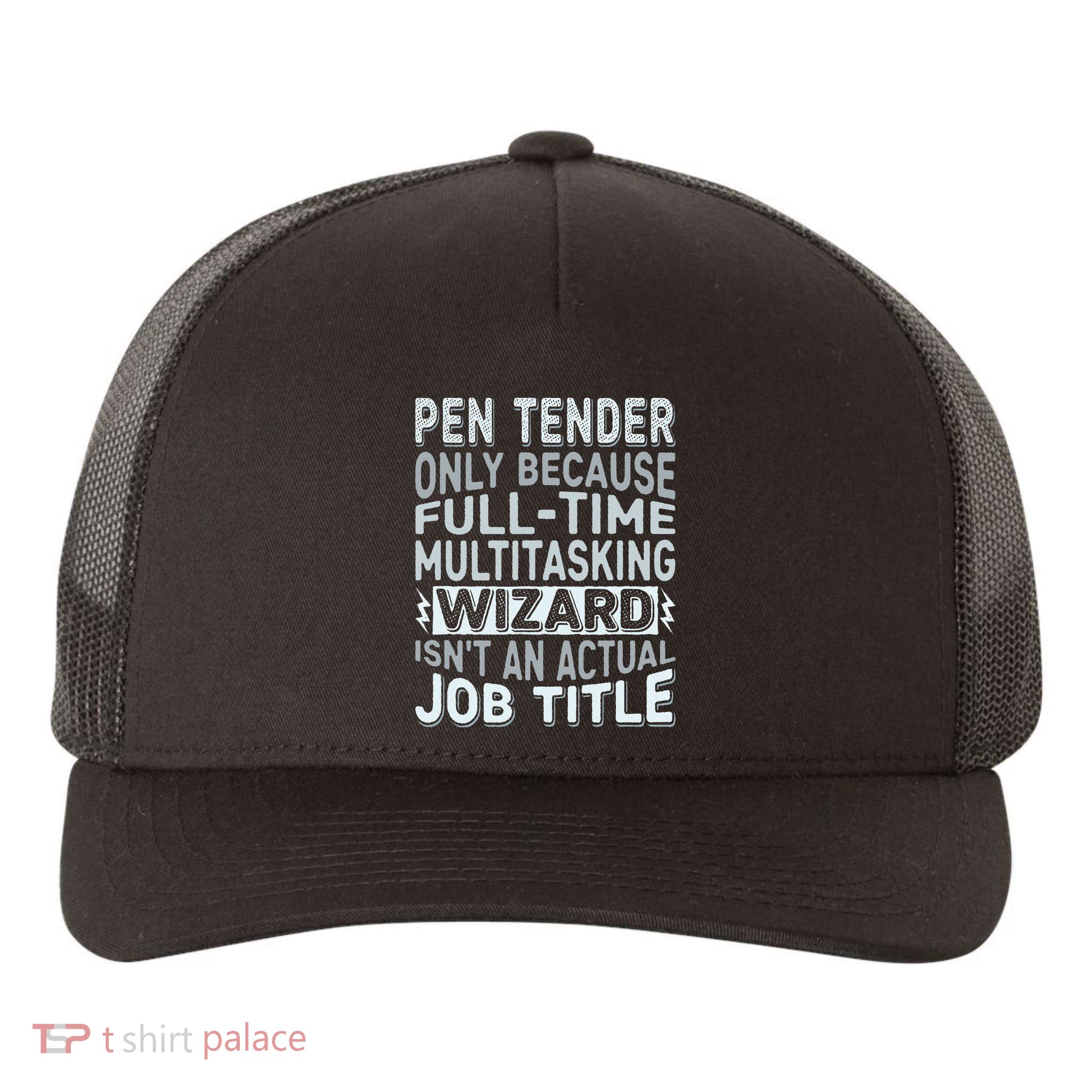Wizard Job Title Quote Funny Pen Tender Yupoong Adult 5-Panel Trucker Hat