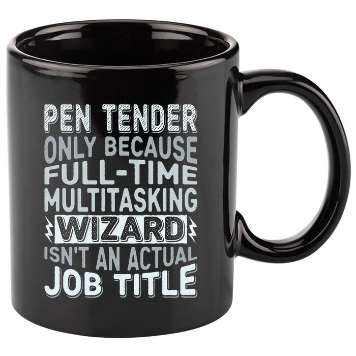 Wizard Job Title Quote Funny Pen Tender 11oz C Handle Ceramic Mug