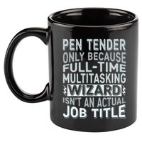Wizard Job Title Quote Funny Pen Tender 11oz C Handle Ceramic Mug