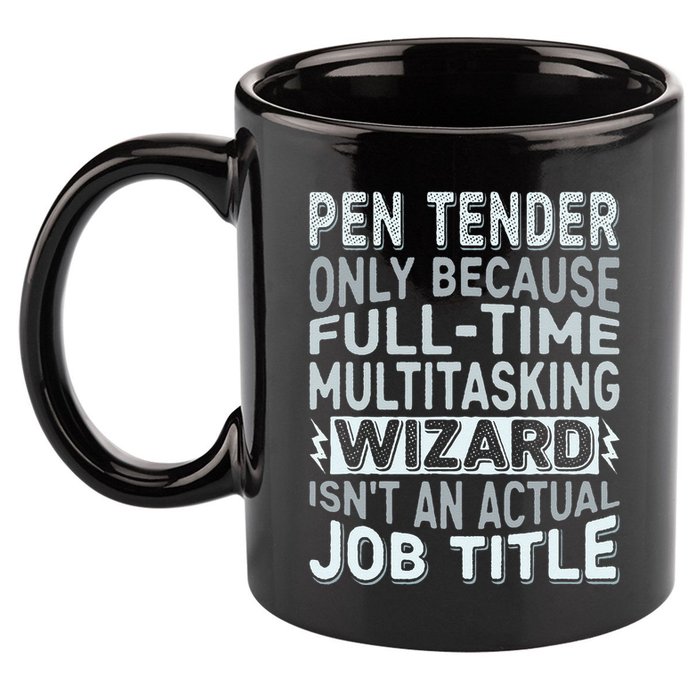 Wizard Job Title Quote Funny Pen Tender 11oz C Handle Ceramic Mug