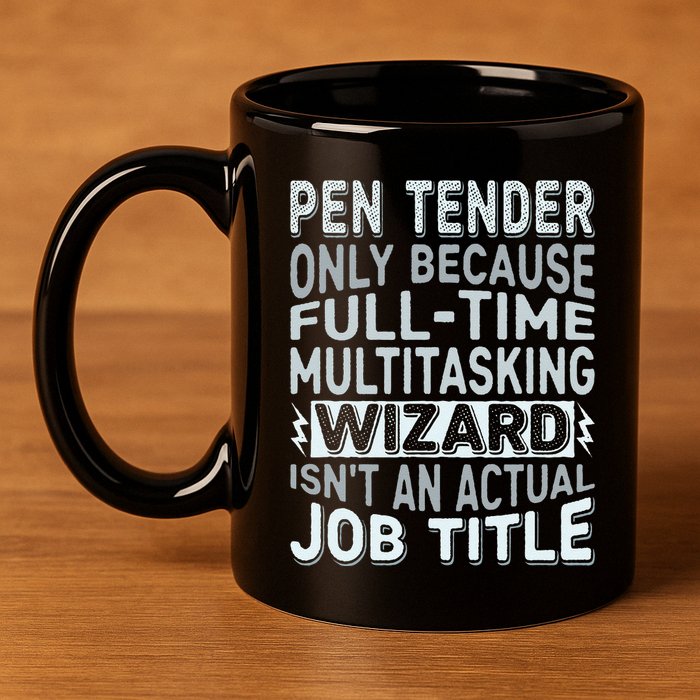Wizard Job Title Quote Funny Pen Tender 11oz C Handle Ceramic Mug