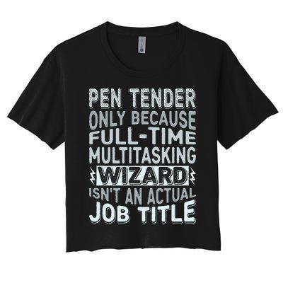 Wizard Job Title Quote Funny Pen Tender Women's Crop Top Tee