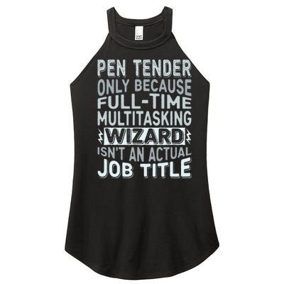 Wizard Job Title Quote Funny Pen Tender Women’s Perfect Tri Rocker Tank