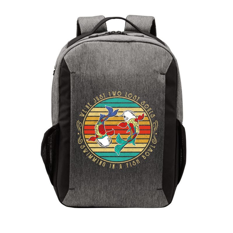 Were Just Two Lost Soul Swimming In A Fish Bowl Hippie Fish Gift Vector Backpack