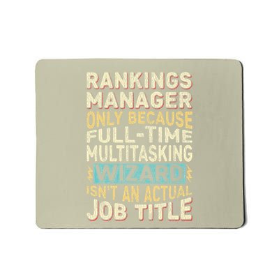 Wizard Job Title Quote Funny Rankings Manager Mousepad