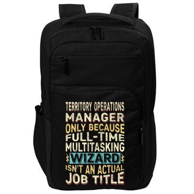 Wizard Job Title Quote Funny Territory Operations Manager Impact Tech Backpack