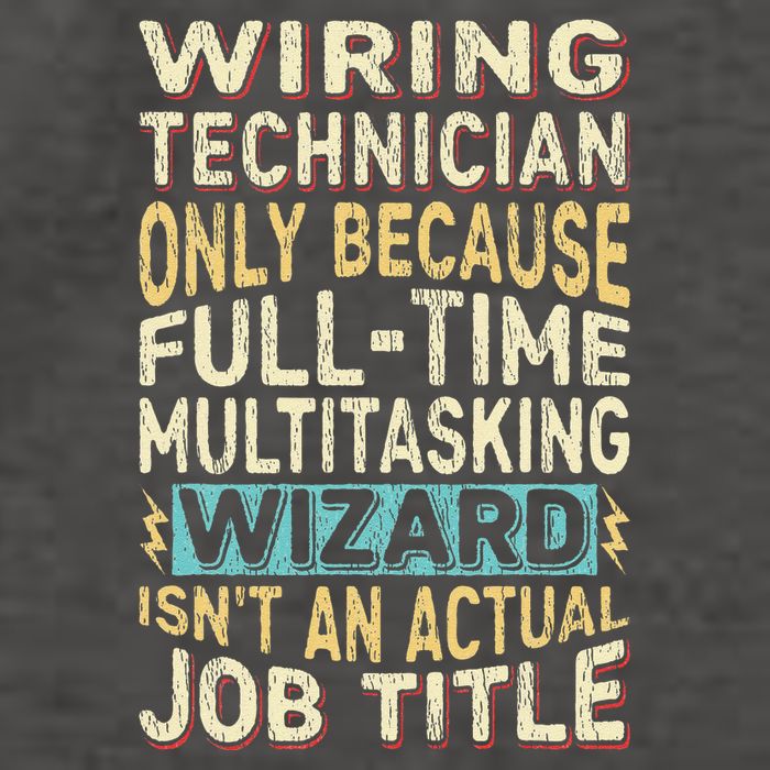 Wizard Job Title Quote Funny Wiring Technician Vector Backpack