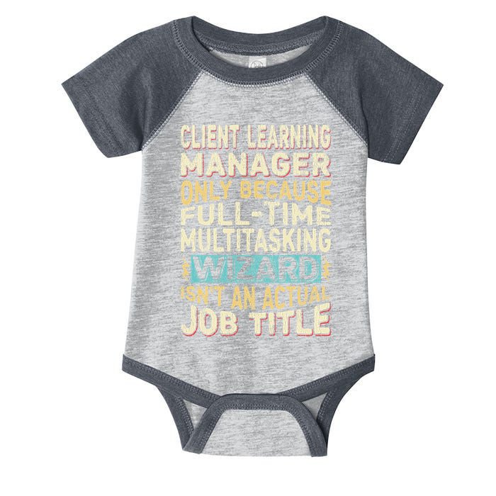 Wizard Job Title Quote Funny Client Learning Manager Infant Baby Jersey Bodysuit