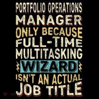 Wizard Job Title Quote Funny Portfolio Operations Manager Tall T-Shirt