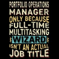 Wizard Job Title Quote Funny Portfolio Operations Manager Drawstring Bag