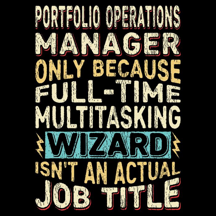 Wizard Job Title Quote Funny Portfolio Operations Manager Drawstring Bag