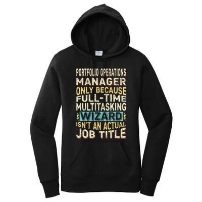 Wizard Job Title Quote Funny Portfolio Operations Manager Women's Pullover Hoodie