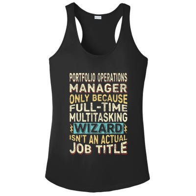 Wizard Job Title Quote Funny Portfolio Operations Manager Ladies PosiCharge Competitor Racerback Tank