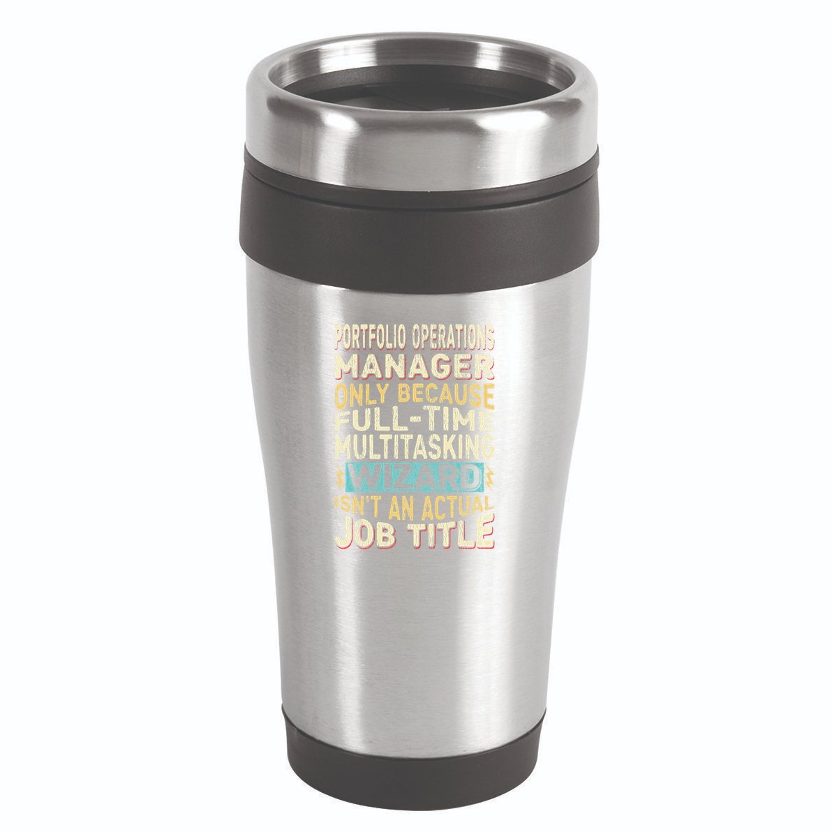 Wizard Job Title Quote Funny Portfolio Operations Manager 16oz Travel Tumbler