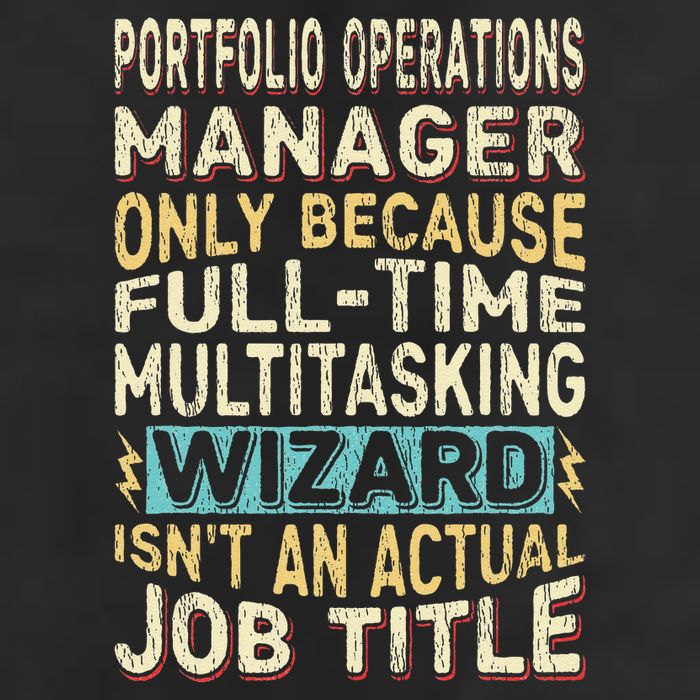 Wizard Job Title Quote Funny Portfolio Operations Manager 25L Jumbo Tote