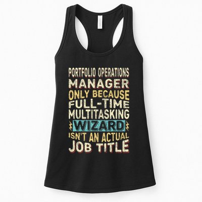 Wizard Job Title Quote Funny Portfolio Operations Manager Womens Tank Top