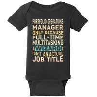 Wizard Job Title Quote Funny Portfolio Operations Manager Baby Bodysuit