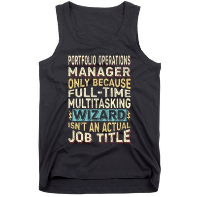 Wizard Job Title Quote Funny Portfolio Operations Manager Tank Top