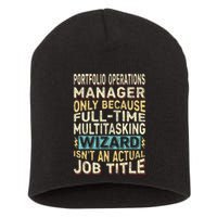 Wizard Job Title Quote Funny Portfolio Operations Manager Short Acrylic Beanie