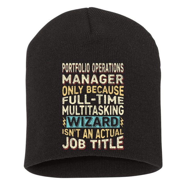 Wizard Job Title Quote Funny Portfolio Operations Manager Short Acrylic Beanie