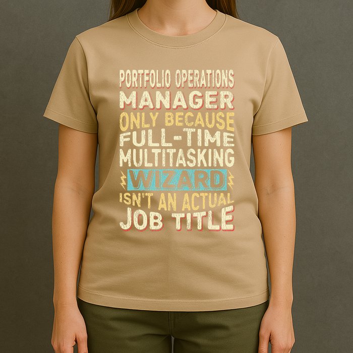 Wizard Job Title Quote Funny Portfolio Operations Manager T-Shirt
