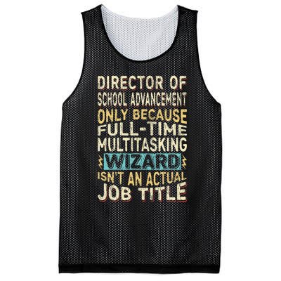 Wizard Job Title Funny Director Of School Advancement Mesh Reversible Basketball Jersey Tank