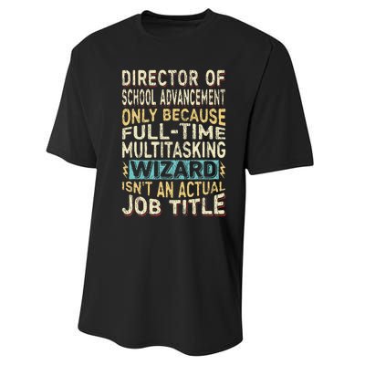 Wizard Job Title Funny Director Of School Advancement Performance Sprint T-Shirt