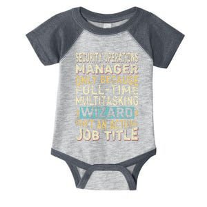 Wizard Job Title Quote Funny Security Operations Manager Infant Baby Jersey Bodysuit