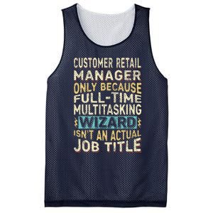 Wizard Job Title Quote Funny Customer Retail Manager Mesh Reversible Basketball Jersey Tank