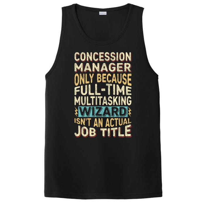 Wizard Job Title Quote Funny Concession Manager PosiCharge Competitor Tank