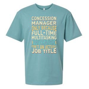 Wizard Job Title Quote Funny Concession Manager Sueded Cloud Jersey T-Shirt