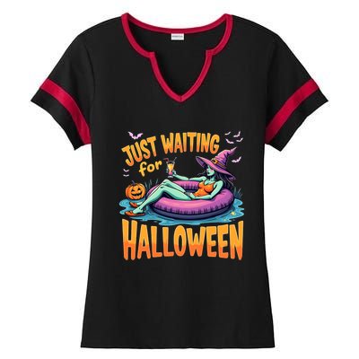 Witch Just Waiting For Halloween Gift Ladies Halftime Notch Neck Tee