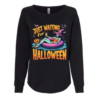 Witch Just Waiting For Halloween Gift Womens California Wash Sweatshirt