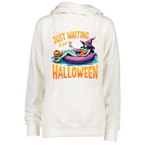 Witch Just Waiting For Halloween Gift Womens Funnel Neck Pullover Hood