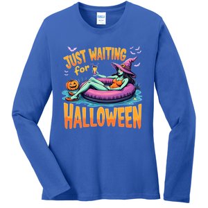 Witch Just Waiting For Halloween Gift Ladies Long Sleeve Shirt