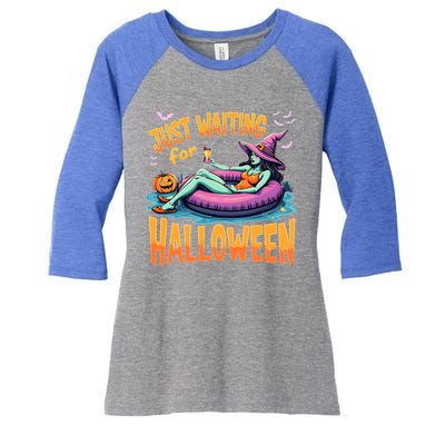 Witch Just Waiting For Halloween Gift Women's Tri-Blend 3/4-Sleeve Raglan Shirt