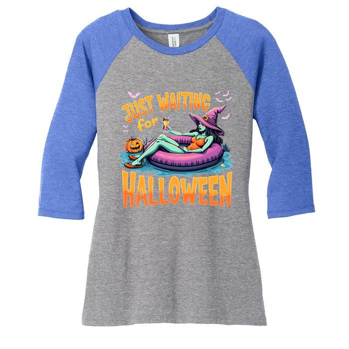 Witch Just Waiting For Halloween Gift Women's Tri-Blend 3/4-Sleeve Raglan Shirt