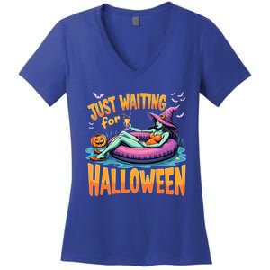 Witch Just Waiting For Halloween Gift Women's V-Neck T-Shirt