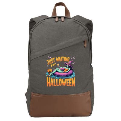 Witch Just Waiting For Halloween Gift Cotton Canvas Backpack