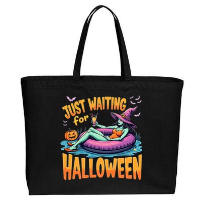 Witch Just Waiting For Halloween Gift Cotton Canvas Jumbo Tote