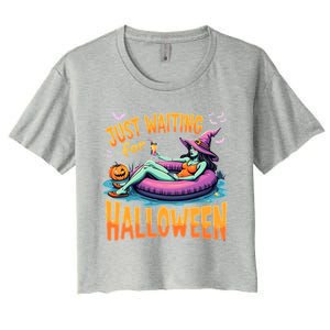 Witch Just Waiting For Halloween Gift Women's Crop Top Tee