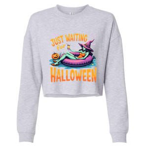 Witch Just Waiting For Halloween Gift Cropped Pullover Crew