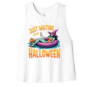 Witch Just Waiting For Halloween Gift Women's Racerback Cropped Tank