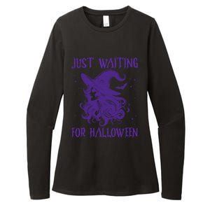 Witch Just Waiting For Halloween 2024 Funny Gift Womens CVC Long Sleeve Shirt