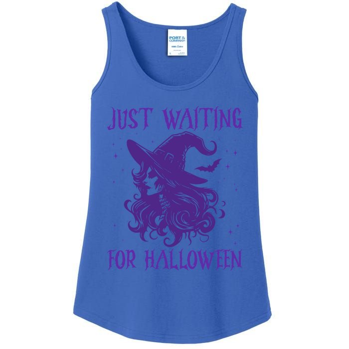 Witch Just Waiting For Halloween 2024 Funny Gift Ladies Essential Tank