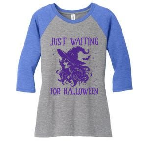 Witch Just Waiting For Halloween 2024 Funny Gift Women's Tri-Blend 3/4-Sleeve Raglan Shirt