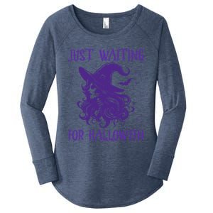 Witch Just Waiting For Halloween 2024 Funny Gift Women's Perfect Tri Tunic Long Sleeve Shirt