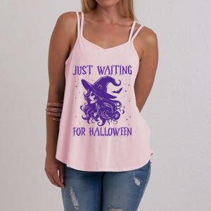 Witch Just Waiting For Halloween 2024 Funny Gift Women's Strappy Tank